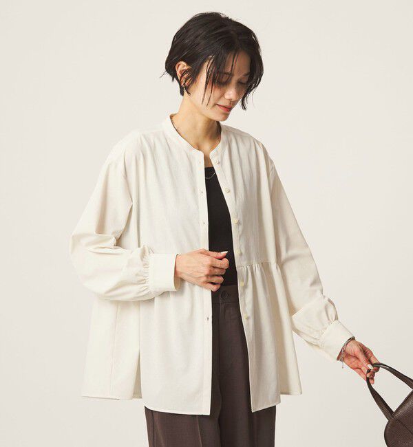 UNITED ARROWS green label relaxing「［size SHORTあり］ペプラム ブラウス マシンウォッシャブル 吸水速乾 通気性 UVカット」|シャツ・ブラウス|