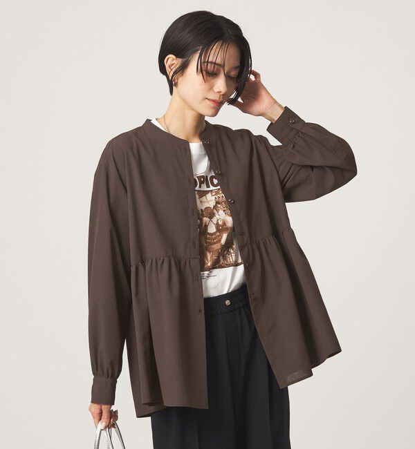 UNITED ARROWS green label relaxing「［size SHORTあり］ペプラム ブラウス マシンウォッシャブル 吸水速乾 通気性 UVカット」|シャツ・ブラウス|