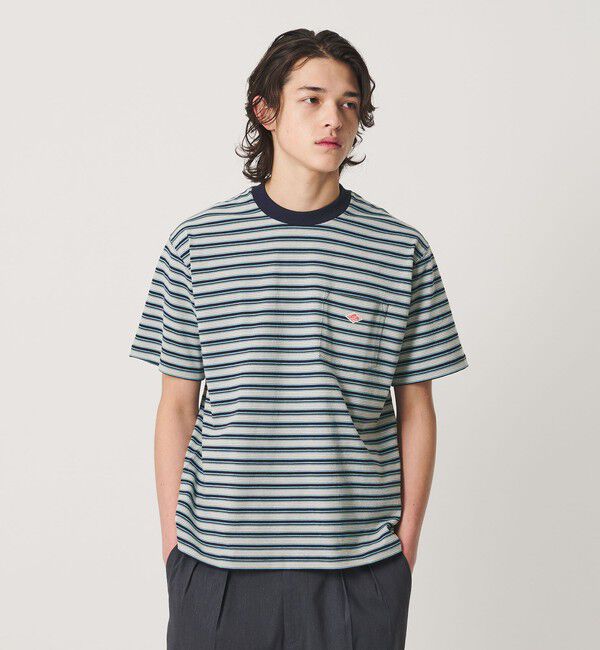 BEAUTY&YOUTH UNITED ARROWS「＜DANTON＞ポケット ボーダー Tシャツ」|Tシャツ・カットソー|TURQUOISE