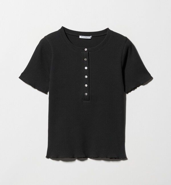 BEAUTY&YOUTH UNITED ARROWS「コットン リブ ヘンリーネック ショートスリーブ カットソー」|Tシャツ・カットソー|DK.GRAY