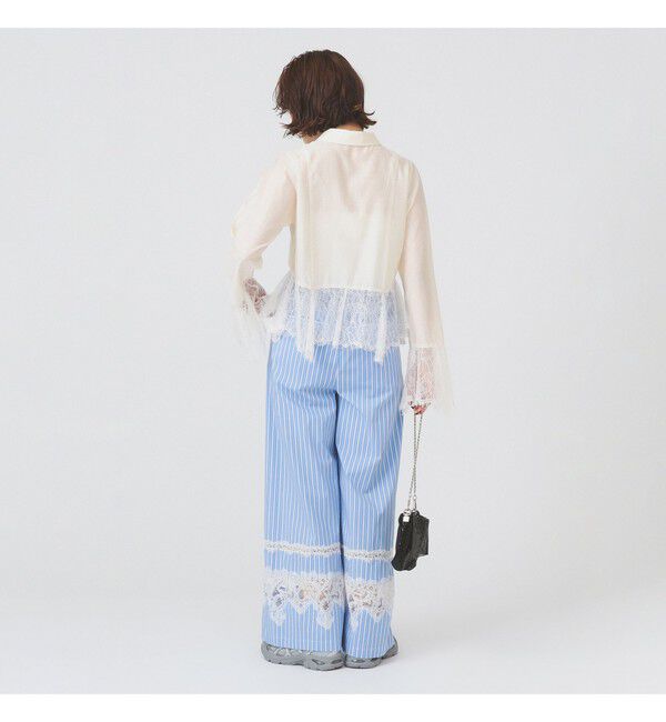 Ray BEAMS 「レース キリカエ フレア スリーブ シャツ」|シャツ・ブラウス|