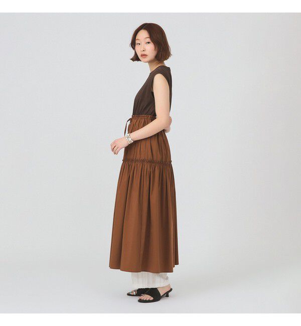 Ray BEAMS 「ティアード 切り替え フレンチ スリーブ ワンピース」|ワンピース|