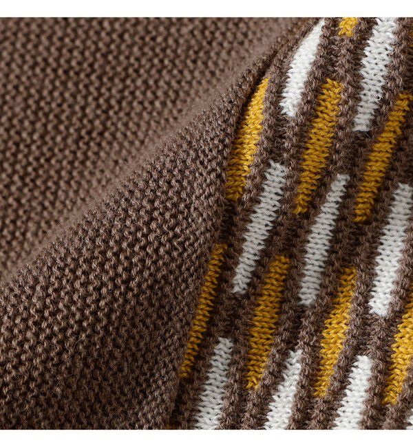 BEAMS PLUS「Knit Polo Front Stripe Jacquard」|ポロシャツ|