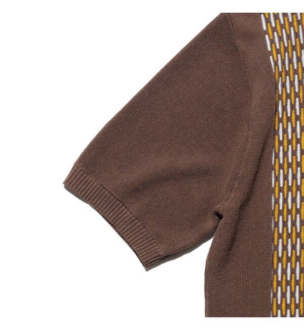 BEAMS PLUS「Knit Polo Front Stripe Jacquard」|ポロシャツ|
