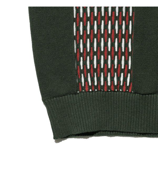 BEAMS PLUS「Knit Polo Front Stripe Jacquard」|ポロシャツ|