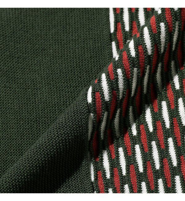 BEAMS PLUS「Knit Polo Front Stripe Jacquard」|ポロシャツ|