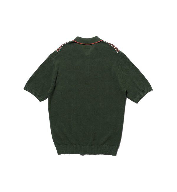 BEAMS PLUS「Knit Polo Front Stripe Jacquard」|ポロシャツ|
