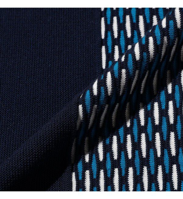 BEAMS PLUS「Knit Polo Front Stripe Jacquard」|ポロシャツ|