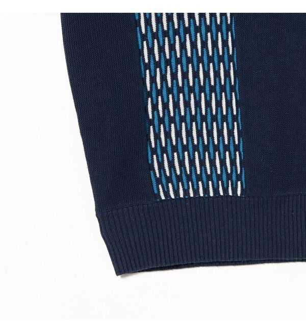 BEAMS PLUS「Knit Polo Front Stripe Jacquard」|ポロシャツ|