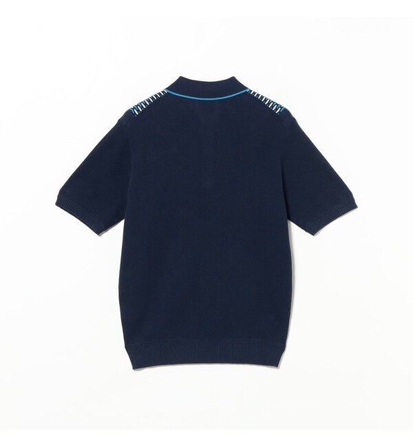 BEAMS PLUS「Knit Polo Front Stripe Jacquard」|ポロシャツ|