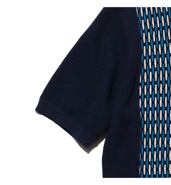 BEAMS PLUS「Knit Polo Front Stripe Jacquard」|ポロシャツ|