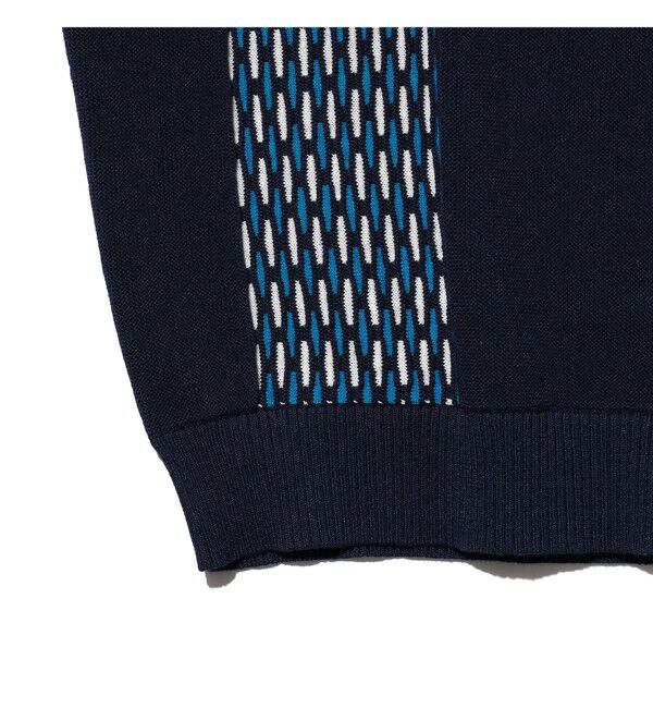 BEAMS PLUS「Knit Polo Front Stripe Jacquard」|ポロシャツ|