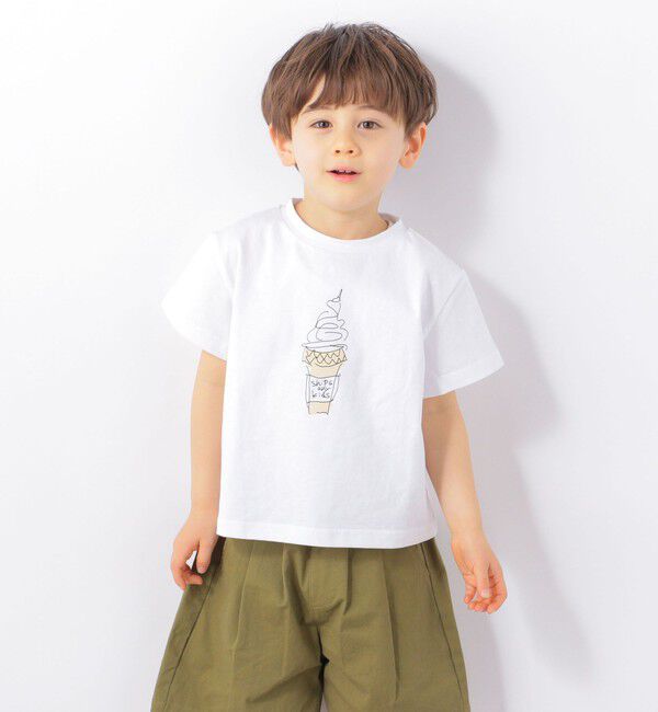 SHIPS any「SHIPS any: ドローイング プリント 半袖 Tシャツ <KIDS>」|Tシャツ・カットソー|