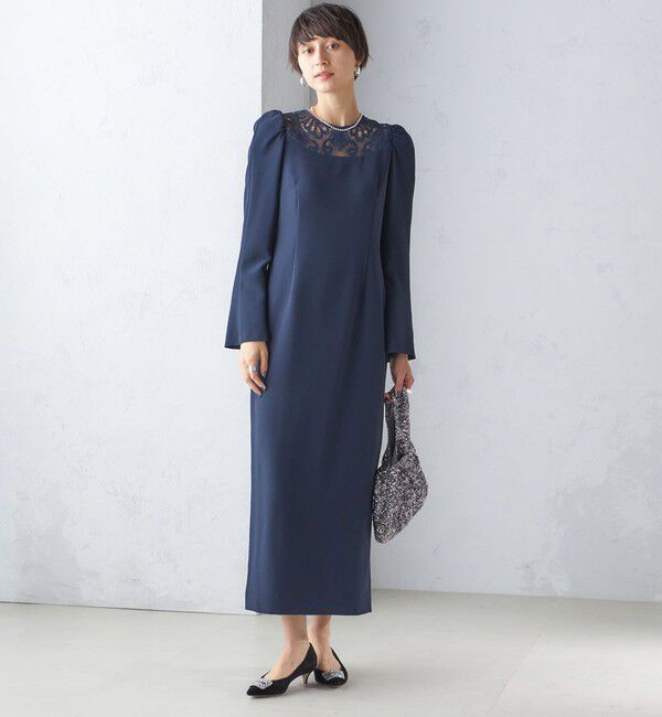 SHIPS for women「troisiemeCHACO:レース 切替 ワンピース（セレモニー対応可）」|ワンピース|