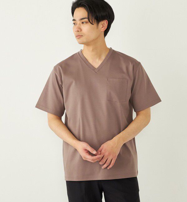 SHIPS Colors 「SHIPS Colors:〈接触冷感〉シルケット コットン Vネック TEE◇」|Tシャツ・カットソー|