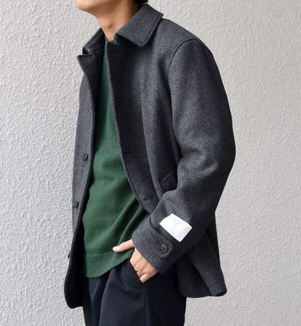 【極美品】SHIPS any ピュアメルトン ウール100% コート XL 黒 SHIPS any チェスターコート コート any: PURE WOOL MELTON ダブル