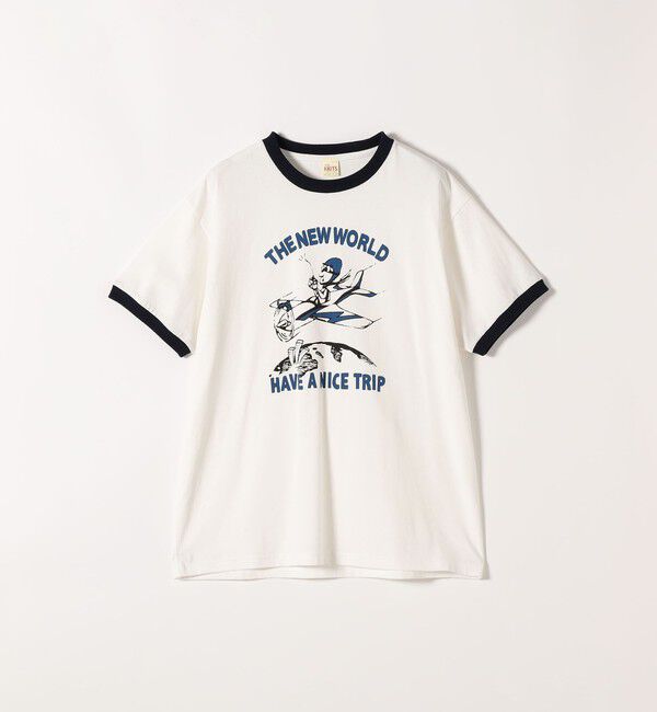 SHIPS any「【SHIPS any別注】THE KNiTS:〈洗濯機可能〉ロゴ プリント リンガー TEE」|Tシャツ・カットソー|