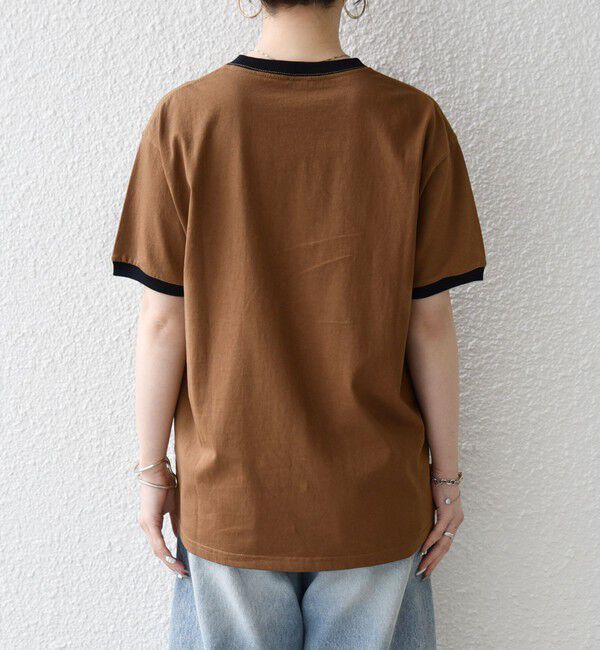 SHIPS any「【SHIPS any別注】THE KNiTS:〈洗濯機可能〉ロゴ プリント リンガー TEE」|Tシャツ・カットソー|