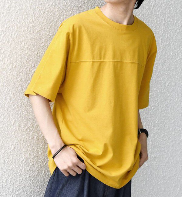 SHIPS any「SHIPS any:〈接触冷感/吸水速乾/UVカット/遮熱〉Raylock フットボール Tシャツ◆」|Tシャツ・カットソー|