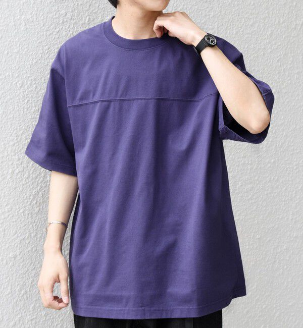 SHIPS any「SHIPS any:〈接触冷感/吸水速乾/UVカット/遮熱〉Raylock フットボール Tシャツ◆」|Tシャツ・カットソー|