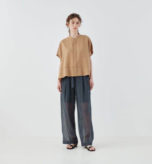GALERIE VIE「【一部WEB先行予約】フレンチリネン スタンドカラーシャツ」|シャツ・ブラウス|