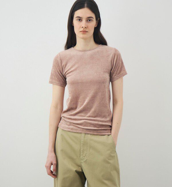 TOMORROWLAND GOODS「BASERANGE ベロア ハーフスリーブプルオーバー」|Tシャツ・カットソー|