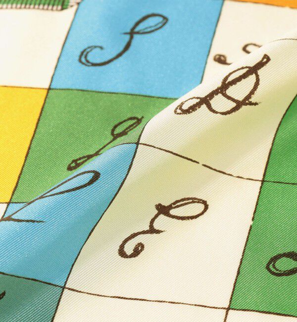 TOMORROWLAND GOODS「manipuri CROSSWORD シルクスカーフ」|バンダナ・スカーフ|