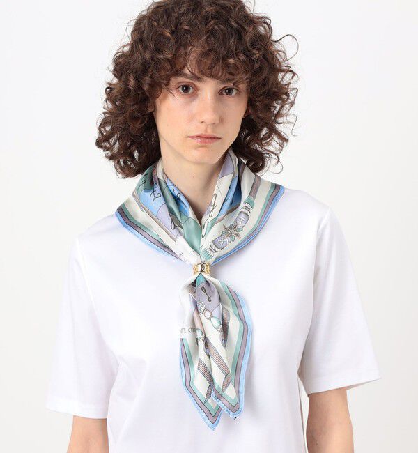 TOMORROWLAND GOODS「manipuri CROSSWORD シルクスカーフ」|バンダナ・スカーフ|