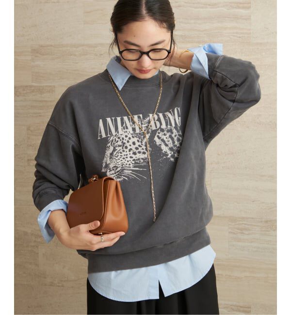 Plage「ANINE BING / アニービン SPENCER SWEATSHIRT LEOPARD スウェット」|スウェット・ジャージ|ブラック A