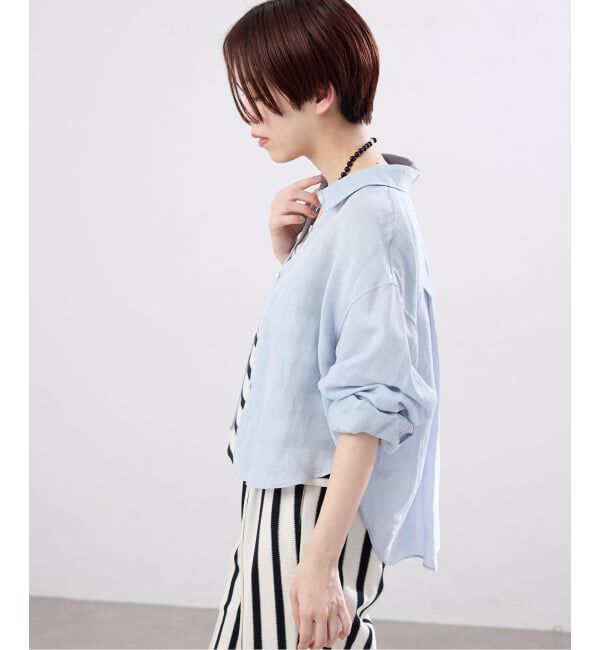 IENA「《新色/WEB限定/追加3》ラミーリヨセルショートシャツ」|シャツ・ブラウス|