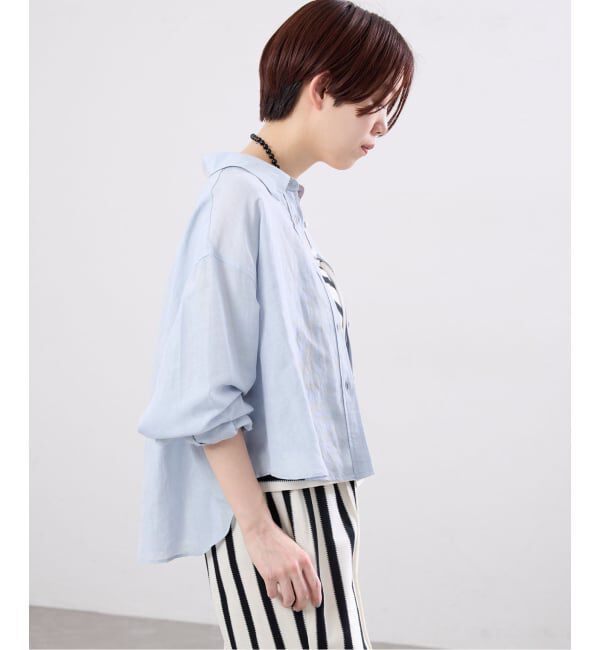 IENA「《新色/WEB限定/追加3》ラミーリヨセルショートシャツ」|シャツ・ブラウス|