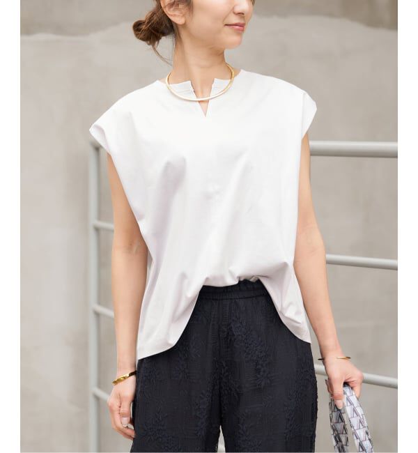 VERMEIL par iena「《予約》ヘンリーノースリーブ プルオーバー」|Tシャツ・カットソー|グレー