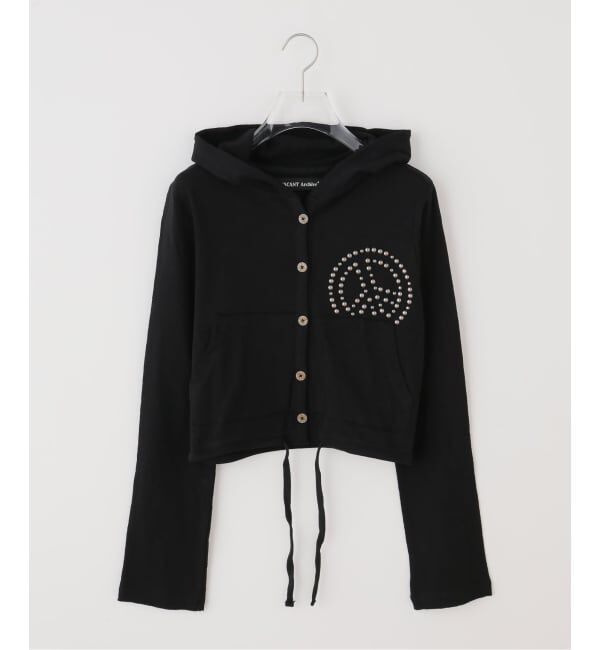 PULP「【Geek Office / ギークオフィス】VACANT Archive / PARRA STUD HOOD CARDIGAN」|パーカー|ブラック