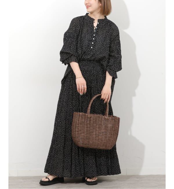 JOURNAL STANDARD relume「コットンボイルクリンクルタックフリルプルオーバー（ドット柄）」|シャツ・ブラウス|
