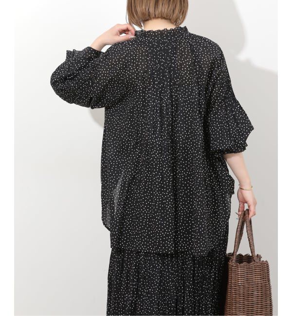 JOURNAL STANDARD relume「コットンボイルクリンクルタックフリルプルオーバー（ドット柄）」|シャツ・ブラウス|