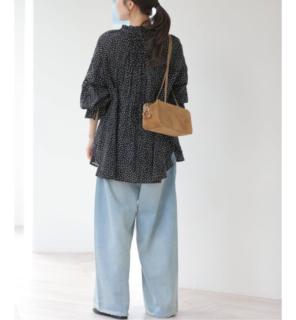 JOURNAL STANDARD relume「コットンボイルクリンクルタックフリルプルオーバー（ドット柄）」|シャツ・ブラウス|