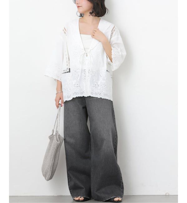 JOURNAL STANDARD relume「スクエアエンブロイダリーフラットカラーブラウス」|シャツ・ブラウス|