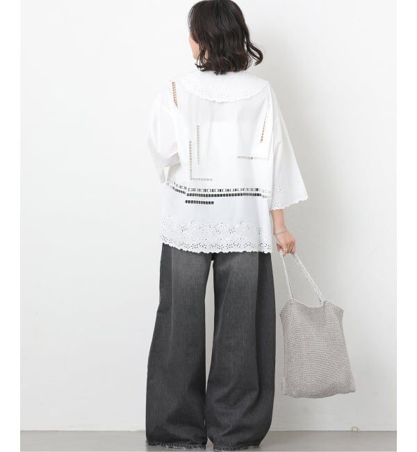 JOURNAL STANDARD relume「スクエアエンブロイダリーフラットカラーブラウス」|シャツ・ブラウス|
