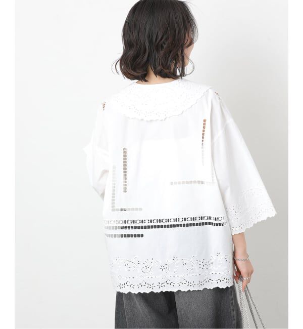 JOURNAL STANDARD relume「スクエアエンブロイダリーフラットカラーブラウス」|シャツ・ブラウス|