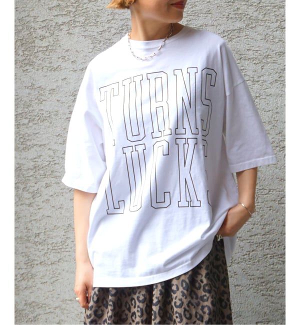journal standard luxe「《追加予約２》プリントT TURNS LUCKS」|Tシャツ・カットソー|ブラック