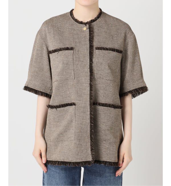 journal standard L'essage「《予約》TWEEDY MESH ショートスリーブジャケット」|ノーカラージャケット|