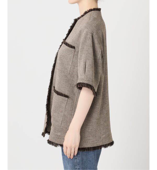 journal standard L'essage「《予約》TWEEDY MESH ショートスリーブジャケット」|ノーカラージャケット|
