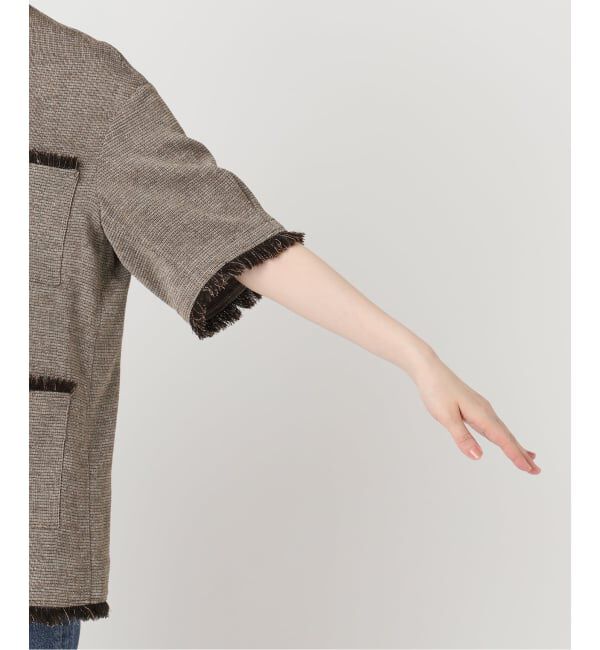 journal standard L'essage「《予約》TWEEDY MESH ショートスリーブジャケット」|ノーカラージャケット|
