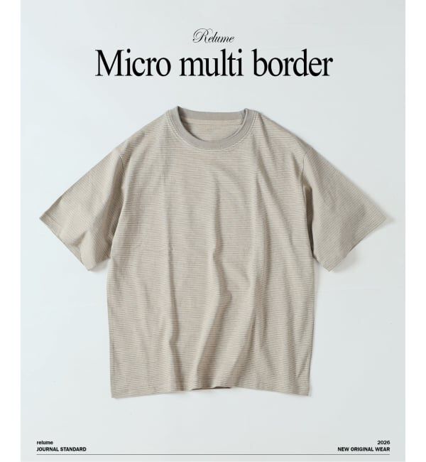 JOURNAL STANDARD relume「《予約》マイクロ マルチボーダー Tシャツ」|Tシャツ・カットソー|ベージュ