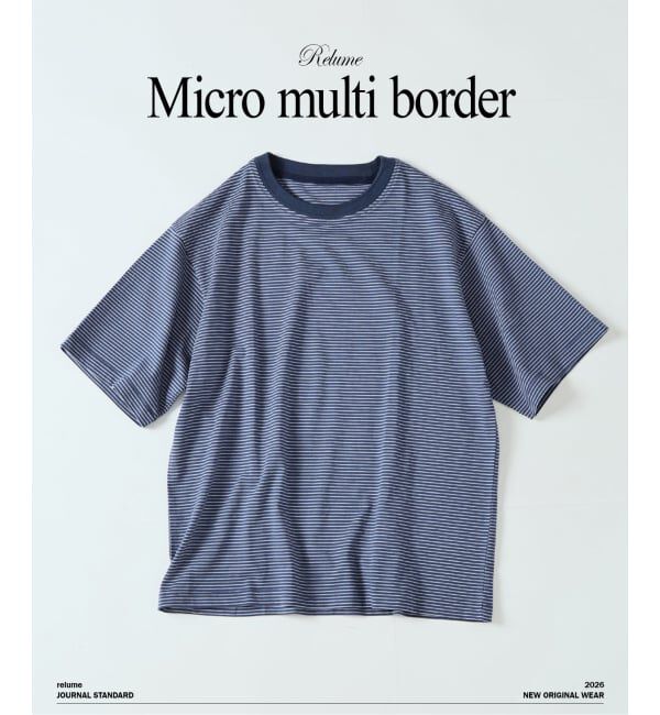 JOURNAL STANDARD relume「《予約》マイクロ マルチボーダー Tシャツ」|Tシャツ・カットソー|ネイビー