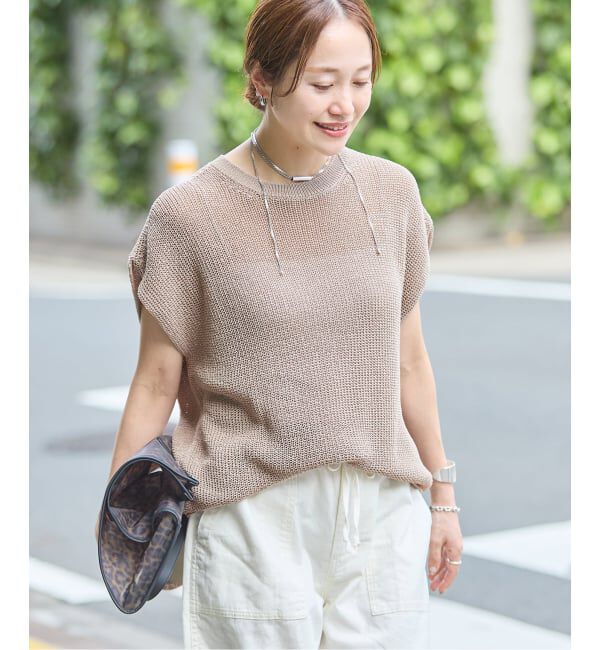 JOURNAL STANDARD「《予約》ペーパーヤーン畦スリーブレス」|ニット・セーター|