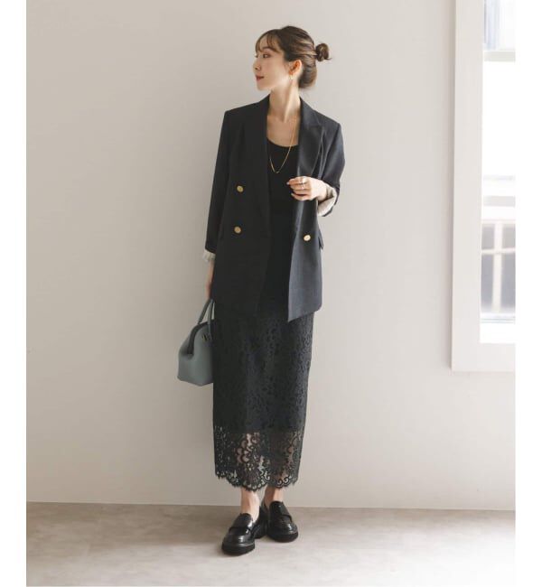 NOBLE「《追加 / WEB+一部店舗限定》リバーレースIラインスカート」|スカート|