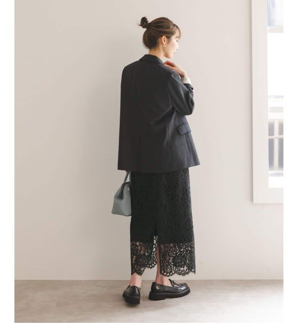 NOBLE「《追加 / WEB+一部店舗限定》リバーレースIラインスカート」|スカート|