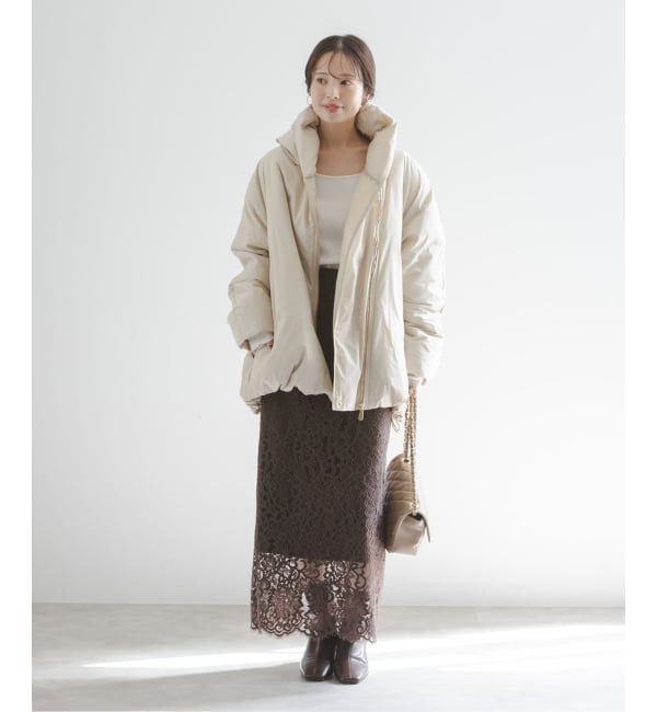 NOBLE「《追加 / WEB+一部店舗限定》リバーレースIラインスカート」|スカート|