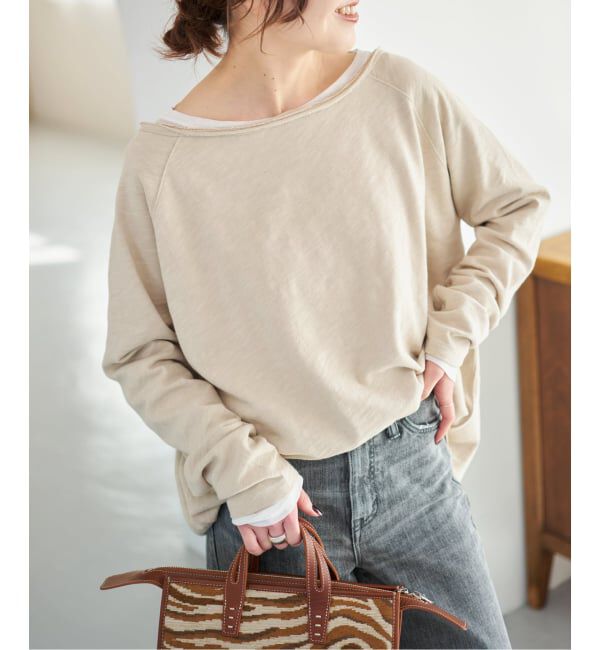 Spick and Span「《WEB限定 / 追加》コットンスラブクルーネックプルオーバー」|Tシャツ・カットソー|